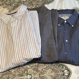 3 Men’s XL slim fit Club Room Striped and Solid Casual shirt bundle NWOT